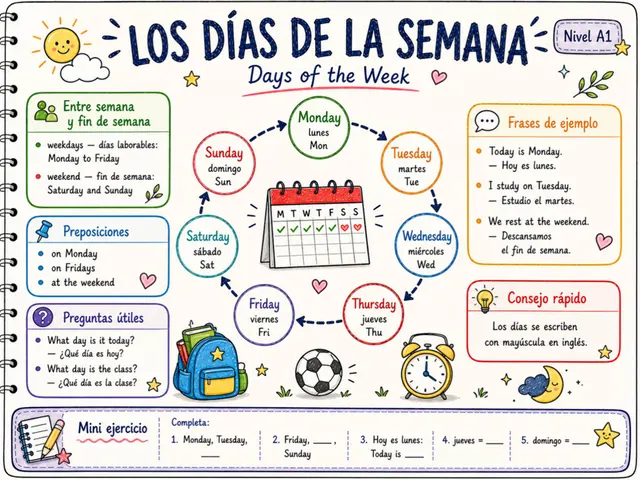 Mapa mental: Los días de la semana, Nivel A1